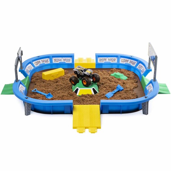 Monster Jam Dirt Arena Playset with Kinetic Sand Megalodon Vehicle  NWT - Picture 3 of 6